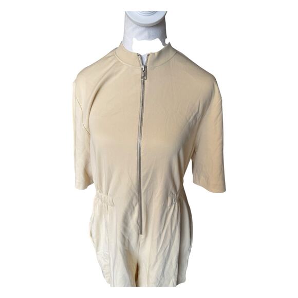 NWT Cos Zip Up Play Suit Romper Shorts Size S Beige - Picture 5 of 15